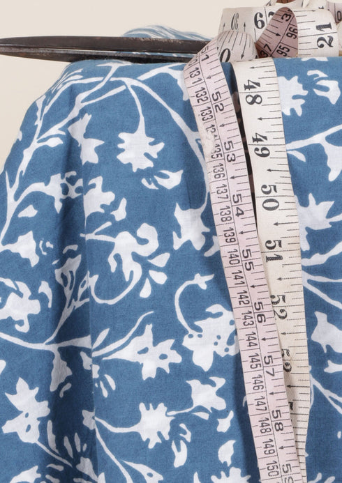 Cambric Cotton In Floral Block Print